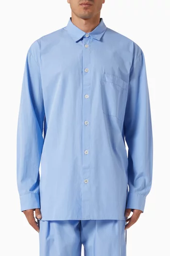 قميص بأكمام طويلة قطن بوبلين