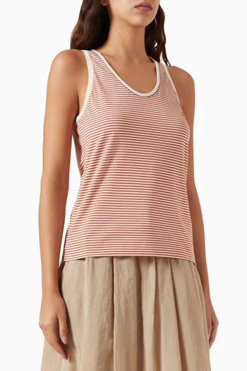 Striped Tank Top in Cotton Jersey
