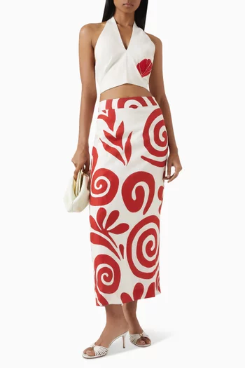 Ivy Halterneck Crop Top in Linen