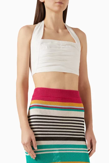 Fiji Crop Top in Linen