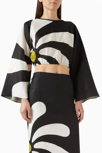 Marina Crop Top in Linen