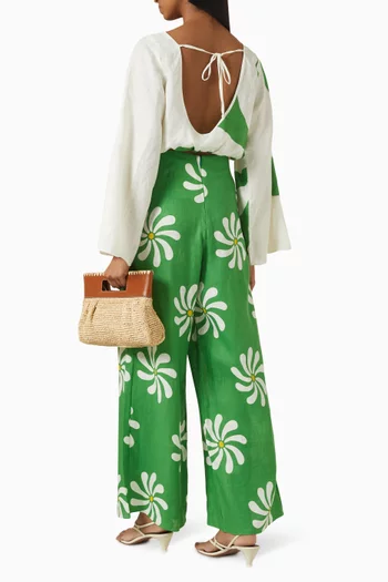 Marina Crop Top in Linen