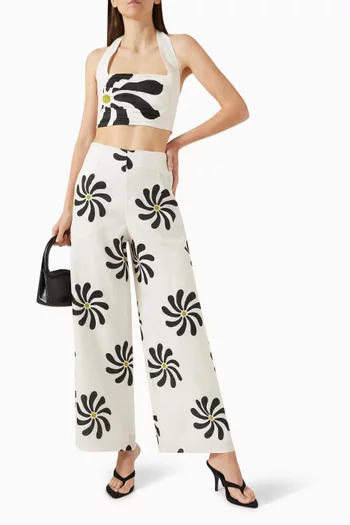 Fiji Crop Top in Linen