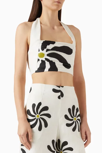Fiji Crop Top in Linen