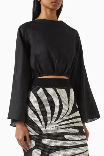 Marina Crop Top in Linen
