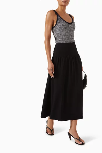 Compact Drop-waist Skirt in Viscose
