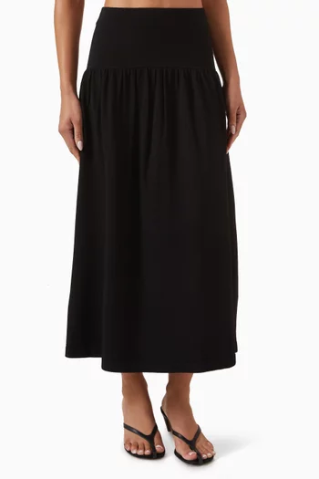 Compact Drop-waist Skirt in Viscose