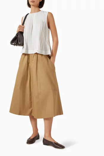 تنورة متوسطة الطول قطن