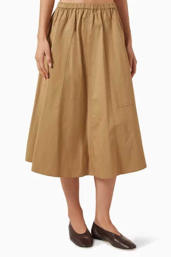 تنورة متوسطة الطول قطن