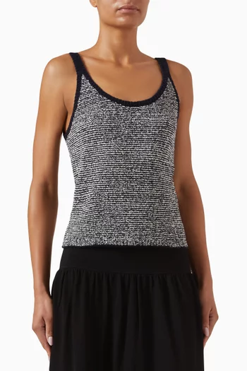 Micro Stripe Tank in Textured Cotton
