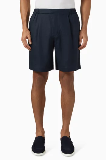 Elasticated Shorts in Linen