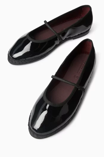 حذاء باليرينا سيلي بكعب مسطح جلد لامع