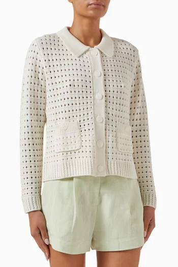 Knit Mesh Jacket in Merino Wool Blend