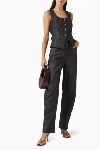 Scoop Neck Vest in Denim