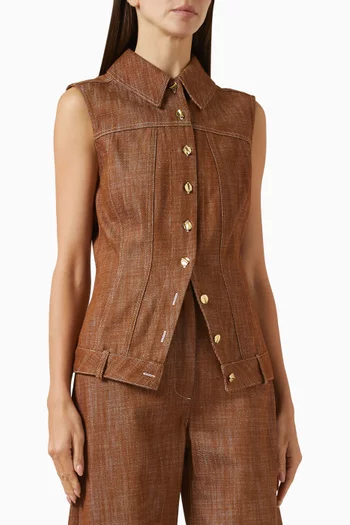 Collared Button Down Vest