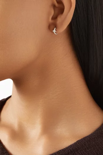 Luna Mini Hoop Earrings in 18kt White Gold