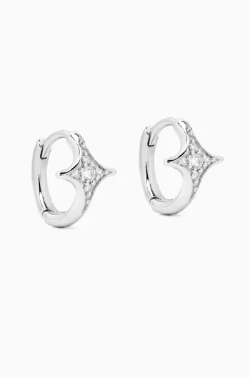 Luna Mini Hoop Earrings in 18kt White Gold