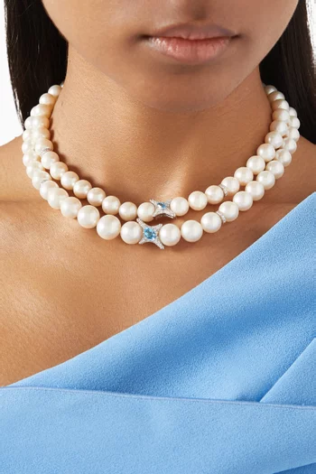 Nereide Pearl Necklace in 18kt White Gold