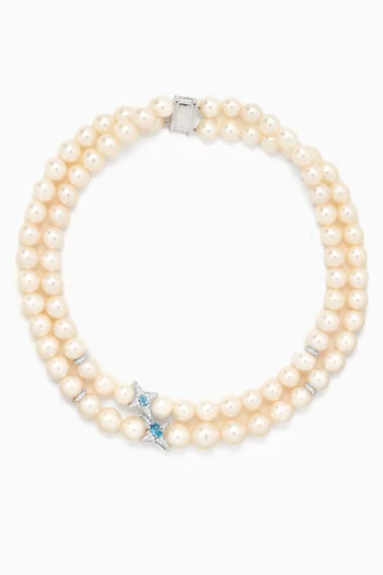 Nereide Pearl Necklace in 18kt White Gold