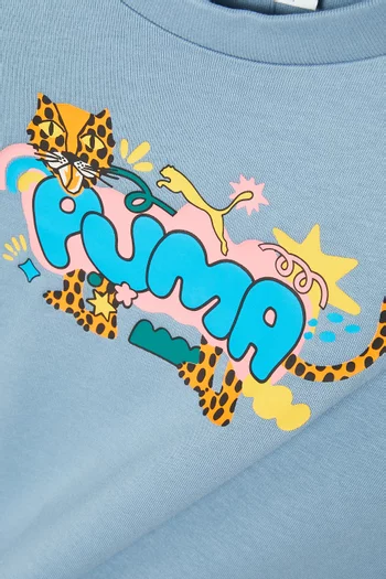 تي شيرت بشعار الماركة وطبعة فهد قطن