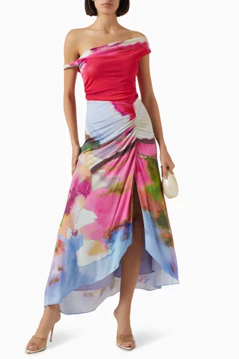 Ella Printed Maxi Dress in Jersey