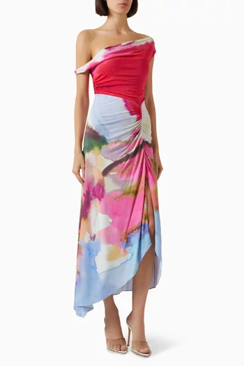 Ella Printed Maxi Dress in Jersey