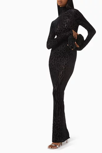 Animal-print Burnout Dress