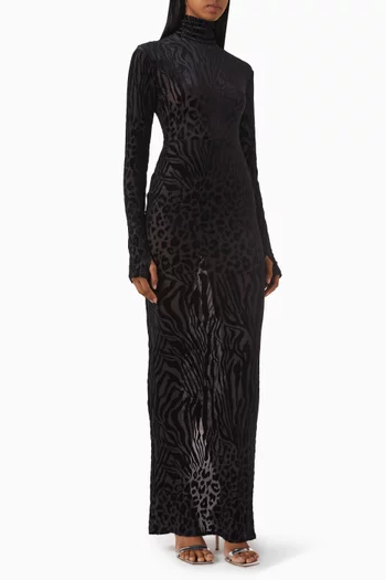 Animal-print Burnout Dress