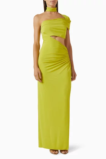 فستان سهرة آرا بفتحات جيرسيه