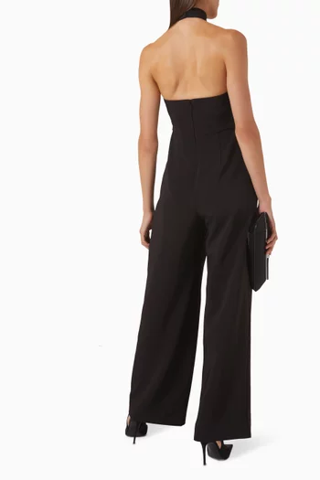 Bridgely Halterneck Jumpsuit in Cady