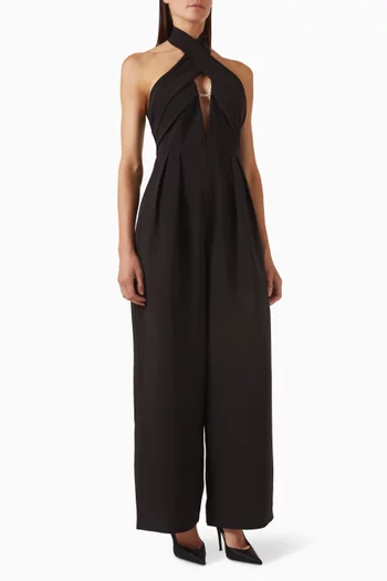 Bridgely Halterneck Jumpsuit in Cady