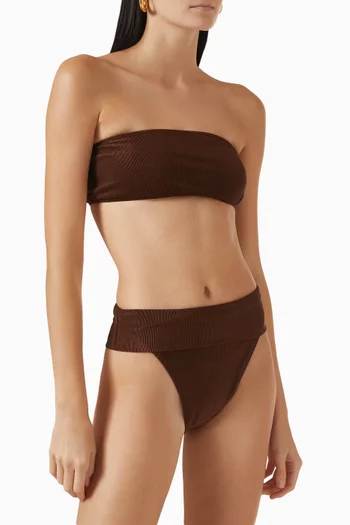Bandeau Bikini Set in Corduroy