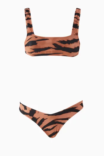 x Sabine Getty Tiger-print Bikini Set