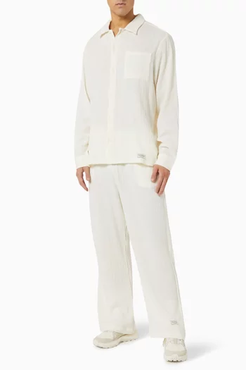 Regular-fit Long-sleeve Shirt in Crinkled-cotton