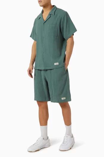 Oversized Shirt in Crinkled-cotton
