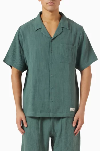 Oversized Shirt in Crinkled-cotton
