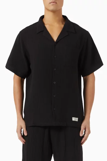 Oversized Shirt in Crinkled-cotton
