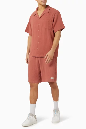 Oversized Shirt in Crinkled-cotton