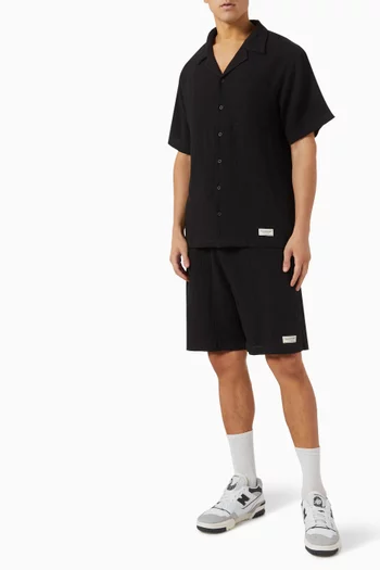 شورت برباط تضييق قطن مجعد