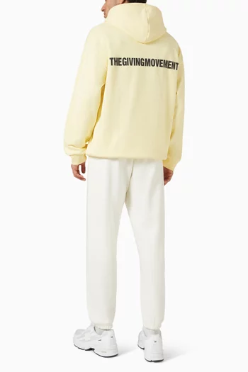 Oversized Logo-print Hoodie in Organic Cotton-blend