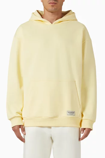Oversized Logo-print Hoodie in Organic Cotton-blend