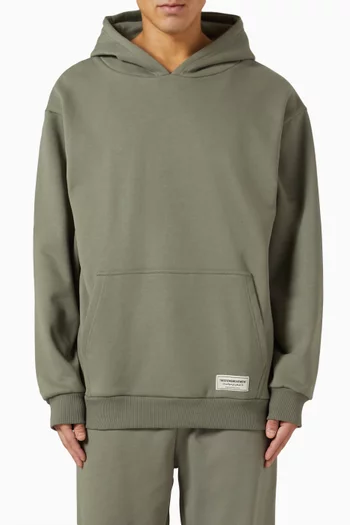 Oversized Logo-print Hoodie in Organic Cotton-blend
