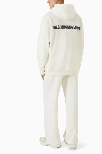 Oversized Logo-print Hoodie in Organic Cotton-blend