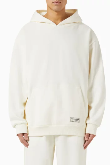Oversized Logo-print Hoodie in Organic Cotton-blend