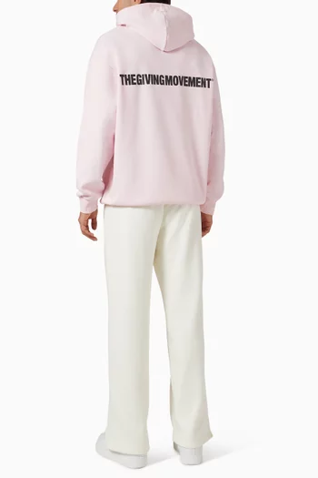 Oversized Logo-print Hoodie in Organic Cotton-blend