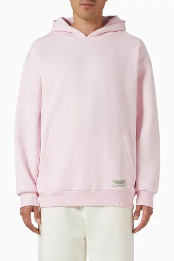 Oversized Logo-print Hoodie in Organic Cotton-blend