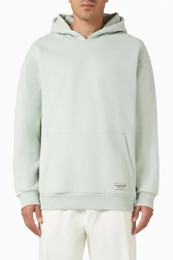 Oversized Logo-print Hoodie in Organic Cotton-blend