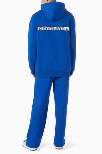 Oversized Logo-print Hoodie in Organic Cotton-blend