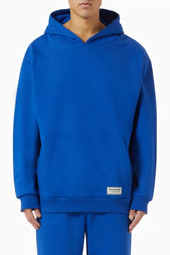 Oversized Logo-print Hoodie in Organic Cotton-blend