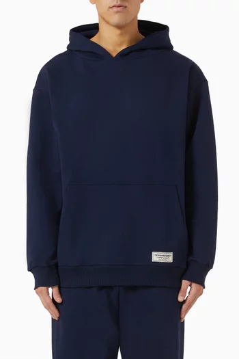 Oversized Logo-print Hoodie in Organic Cotton-blend